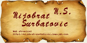 Mijobrat Šurbatović vizit kartica
